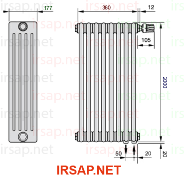Радиатор IRSAP Tesi 52000/8 T25 CL 01